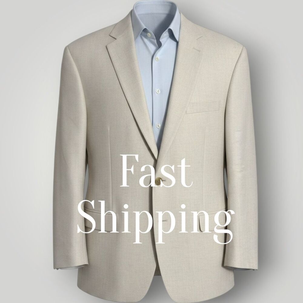 RALPH LAUREN Regular fit Mens Blazer Sport Coat Suit Jacket Cream/Tan 43R